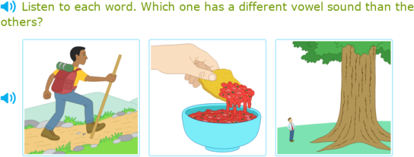 IXL - Choose the word that has a different vowel sound (Reception