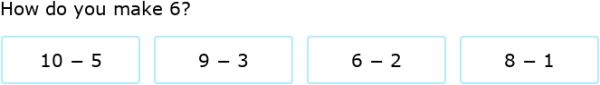 IXL - Make a number using subtraction - numbers up to 10 (Grade 1 maths ...
