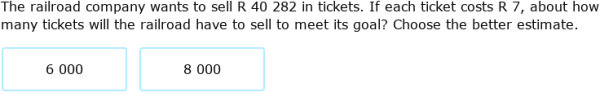 IXL - Estimate to solve word problems (Grade 6 maths practice)