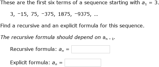 IXL - Find recursive and explicit formulas (Grade 12 maths practice)