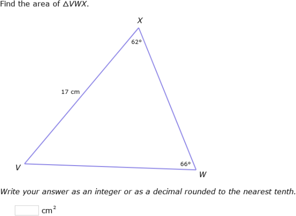 IXL Area of a triangle: Law of Sines (Grade 11 maths practice)