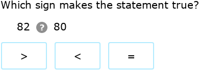 IXL - Comparing numbers up to 100 (Grade 1 maths practice)