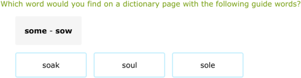 IXL - Use guide words (Grade 7 English practice)