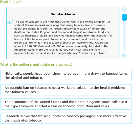 IXL - Trace an argument: set 2 (Grade 11 English practice)