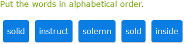 IXL - Order alphabetically: challenge (Grade 3 English practice)