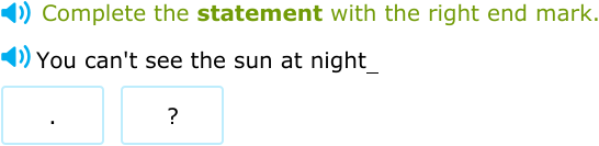 IXL - Choose the right end mark (Grade 1 English practice)