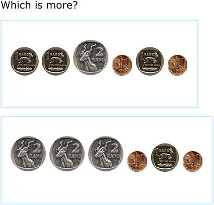 IXL - Compare money amounts (Grade 1 maths practice)